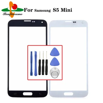 Za Samsung Galaxy S5 mini G800F G800H G800 Sprednji zaslon na Dotik LCD Panel Iz Stekla, Pokrov Objektiva Zamenjava