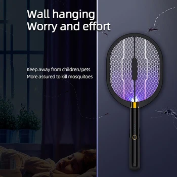 3 V 1 Električni Komar Swatter Morilec USB Photocatalyst Polnilna Pikov Insektov Lopar Past Gospodinjskih Električnih Letenje Napako Za