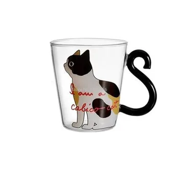 250 Ml Luštna Črna Mačka Stekleni Vrč Kave Nastavite Težav Poiščete Živali Oblikovan Mleko, Voda, Sok Skodelice Čaja Pokal Japonski Slog Kawaii Darilo Doma