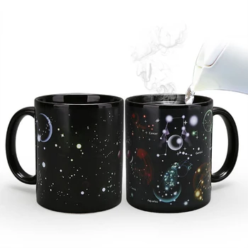 Nova 12 constellation sprememba barve skodelice iz porcelana vrč Ročno poslikano Zvezdnato nebo puer čaja vrč skodelico kave Drinkware edinstveno darilo