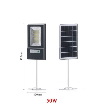 50 W LED Sončna Ulica Svetlobe Radarski Senzor Gibanja Stikalo za LED Žaromet Nepremočljiva IP67 Stenske Svetilke Sončni Pogon LED Cestne Svetilke
