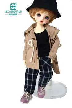 BJD oblačila za 28 cm-30 cm 1/6 YOSD MYOU Sferične skupno lutka Moda Jakno plašč kariran hlače