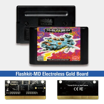 Xenon 2 Megablast - EUR Oznaka Flashkit MD Electroless Zlato PCB Kartico Sega Genesis Megadrive Video Igra Konzola