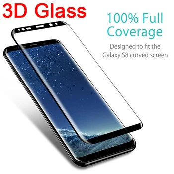 3D Ukrivljen, Kaljeno Steklo za Samsung Opomba 9 Zaščitno Steklo Za S8 S9 Plus Screen Protector Za galaxy S6 S7 Rob 8