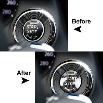 Ogljikovih Vlaken Motor Avtomobila Start Stop Tipka Kritje ABS Za Nissan Altima Maxima Pathfinder Titan Za Infiniti Q50 Q60 QX60