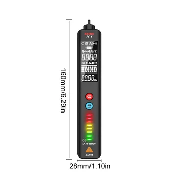 Električna Napetost Tester 3-Line Velik LCD Volt Detektor Ne dobite Dvojno Razpon AC Napetosti Senzorja Pero Preverite S Svetilko