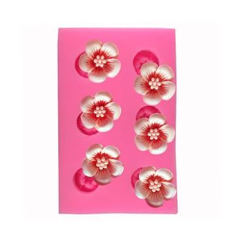 3D Srčkan Cvet Silikonsko Plesni Daisy Čokoladni Bonboni, Gline Plesni DIY Peko Stranka Cupcake Pokrivalo Fondat Torta Dekoraterstvo Orodje