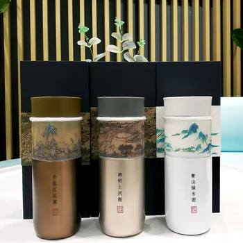 Steklenico Vode Toplotne Vrč Jade Porcelana Jiangshan Pokal Kitajski Slog Darilo Termo Kava, Čaj, Mleko Potovanja Skodelice Zelenega Hriba In Vodo