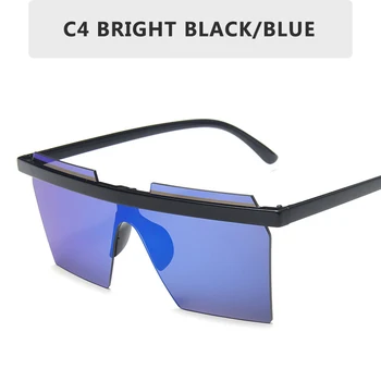 2021 Oversize Kvadratnih sončna Očala Ženske blagovne Znamke, Modni Ravno Top Gradient Luksuzni sončna očala Moških Rimless Velik Okvir Oculos UV400