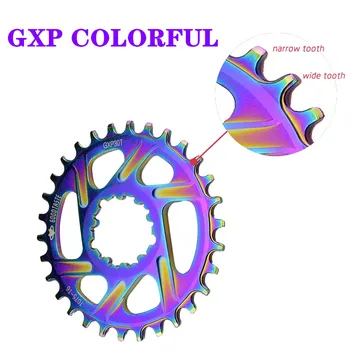 Brezplačne dostave izposoja verižnik mavrica 32 34 36 38t ozka širina koles verižnik za GXP XX1 XO CNC AL7075 mm crankset kolesa