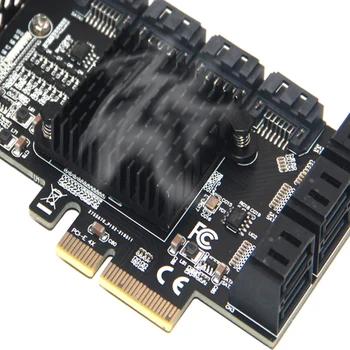 Chia Rudarstvo Riser 10 Vmesnik PCIE SATA Kartica PCI Express SATA Controller PCIE, da SATA3 Širitev Kartico PCI E X4 SATA 3 6Gbps ASM1166
