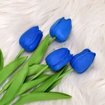 Umetno Cvetje, Sam Glavo, 34 cm, Šampanjec Tulipani, Doma Dekoracijo, Piknik Vaza Okraski, Cvetje za Zahvalni DIY