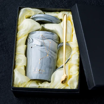 Ustvarjalne Nordijska Keramične Skodelice Osebnost Trend Gospodinjski Mleka Pokal Constellation Moški Vrč s pokrovom Žlico Skodelico Kave Fanta