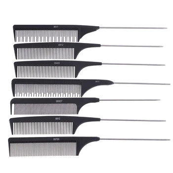 1PCS Hair Trimmer Ščetke Toplotno Odporen Salon Black Metal Pin Rep Antistatic Glavnik Težko Ogljikovih Rezanje, Glavnik