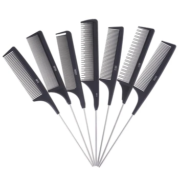 1PCS Hair Trimmer Ščetke Toplotno Odporen Salon Black Metal Pin Rep Antistatic Glavnik Težko Ogljikovih Rezanje, Glavnik