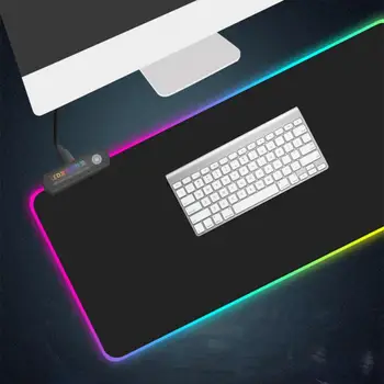 LED Luči Gaming Mouse Pad RGB Super Mehka Veliko Tipkovnico Pokrov nedrsečo Gumo Base Računalnik Preprogo Desk Mat PC Igre MousePad