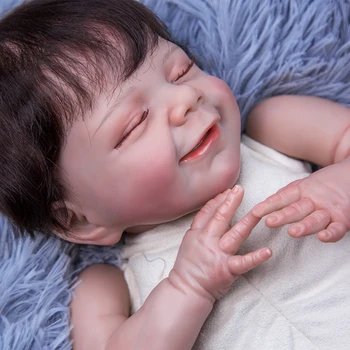 Fantasy Nasmejan Prerojeni Lutke Otroka Vlakna Las Super Mehke Silikonske 50 cm Krpo Telo Prerojeni Bebe Igrače Otrok Dan Otrok Darila
