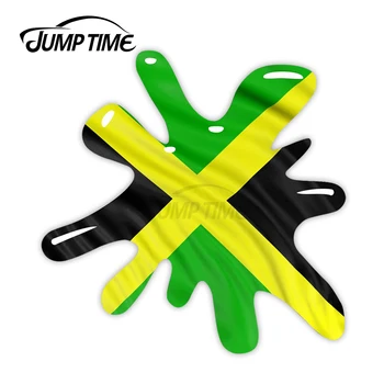 Skok Čas Novo 3D-Modela Z Jamajke Jamajški Zastavo Motiv Zunanje Vinil Avto Nalepke za Windows Odbijača