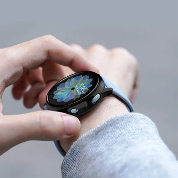 Kaljeno film+Ohišje Za Samsung Galaxy watch aktivna 2 44 mm/40 mm active2 Vse Okoli pokrova odbijača+Screen Protector stekla