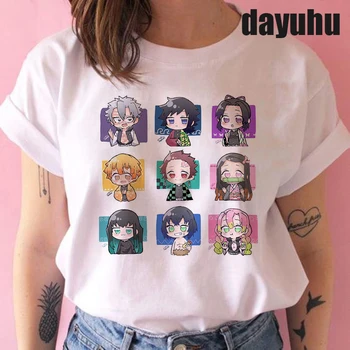 Japonski Anime Demon Slayer Kimetsu Ne Yaiba Majica s kratkimi rokavi Ženske Kawaii Demon Slayer Tshirt Tanjirou Kamado Graphic Tee Ženska T-shirt majica
