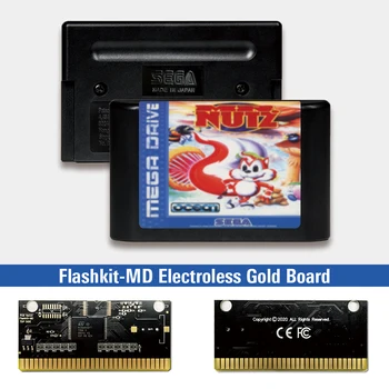 G. Nutz - EUR Oznaka Flashkit MD Electroless Zlato PCB Kartico Sega Genesis Megadrive Video Igra Konzola