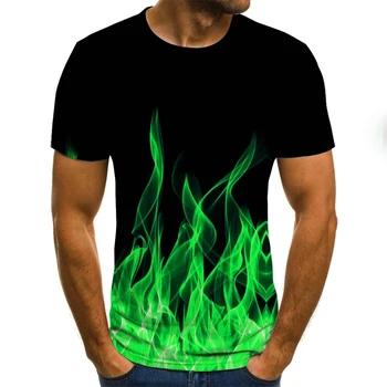 Barvita 3D Tiskanje T shirt Priložnostne Poletje Slog, Moda Tisk Kratek Rokav Tees Moški zgornji deli oblačil Barvno Tiskanje Umetnosti Streetwe