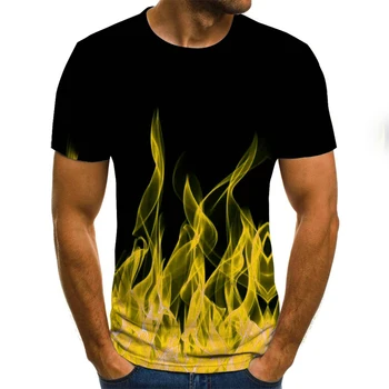 Barvita 3D Tiskanje T shirt Priložnostne Poletje Slog, Moda Tisk Kratek Rokav Tees Moški zgornji deli oblačil Barvno Tiskanje Umetnosti Streetwe