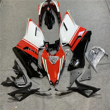 Vbrizgavanje Plesni Novo ABS Motocikel Fairings Kit Primerni za DUCATI 848 1098 1198 1098s 2007 -- 2011Bodywork Nastavite po meri, rdeča, bela