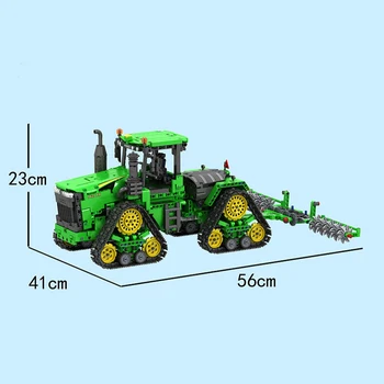 7119 Skladbo Traktorji gradniki 1706pcs Opeke 1:18 Modela Daljinski upravljalnik Nastavi Igrače Za Otroke Darilo RC Avto