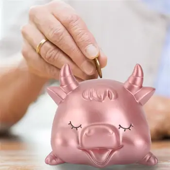 Srčkan Živali Krava Piggy Bank Risanka Shranjevanje Pot Denar Kovanec Polje Darilo Za Otroke, Odrasle Doma Odlikovanja