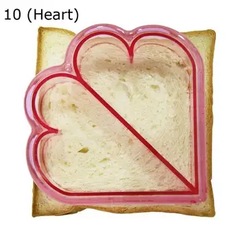 1PCS Ni Več Dolgočasno Kosilo 10 Oblike DIY Sandwich In Skorjo Kruha Rezalnik Kalupi Za Otroke (Naključno Barvo)
