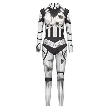 3D Tiskanih Tujec ET Robot Punk Jumpsuit Ženska Moški Halloween Cosplay Bodysuit Kostum Pustni Stranka Vlogo Igrajo Obleko Gor Obleko