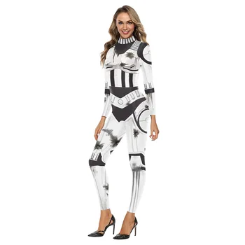 3D Tiskanih Tujec ET Robot Punk Jumpsuit Ženska Moški Halloween Cosplay Bodysuit Kostum Pustni Stranka Vlogo Igrajo Obleko Gor Obleko