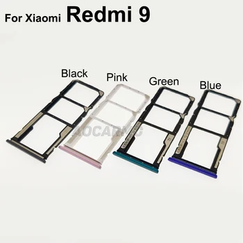 Aocarmo Za XiaoMi Redmi 9 Kovinski Plastični Nano Pladenj Za Kartico Sim Režo Za MicroSD Imetnik Nadomestni Del