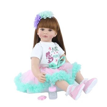 60 cm Silikonski Vinil Princesa Lutka Za Otroke, ki so Prerojeni Malčka Princesa Malčki Punčko Igrača Za Dekle Moda Darilo za Rojstni dan