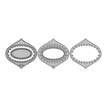 Novo Večplastno Scalloped Ovalne Ornament 2020 Rezanje Kovin Matrice za DIY Scrapbooking in Kartico, zaradi Česar Dekor Reliefi Obrti Št Znamk