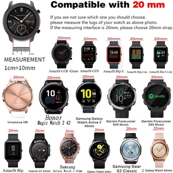 20 mm Smole trak Za Samsung Prestavi S2 Classic/Galaxy Watch 42/Aktivna 2 40 44 mm pas za Zapestje watch Pribor zapestnica Zamenjava