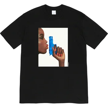 Moški T-shirt Vode Pištolo Majica s kratkimi rokavi Ženske Svoboden Ulične Cotton Tee Priložnostne Harajuku Hip Hop Oversize Vrh Poletje Pismo Tshirts