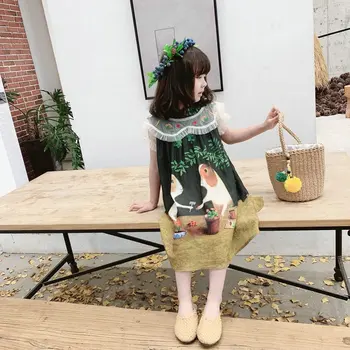 Humor Nosijo Dekleta Obleko Brez Rokavov Risanka Natisnjeni Kostume Moda Poletje Očesa Vezenje Obleke Otroci Rojstni Dan Obleko 3-