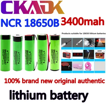 Prvotne 18650 NCR18650B 3400mah Litij-Akumulatorsko Baterijo 3,7 v, s PCB za Svetilko Baterije