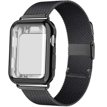 Kovček+pas za Apple Watch Band 44 mm 40 mm 42mm 38 mm smartwatch pasu magnetne zanke zapestnica iWatch serije 5 4 3 se 6
