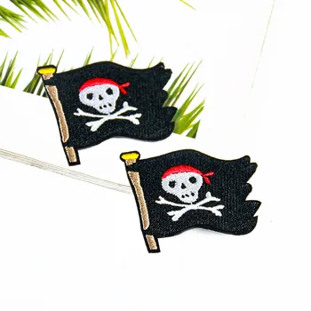 PGY 1PCS Punk okostje Pirat zastavo občutljivo Obliž za Oblačila, Vezenje, iz Železa Na Obliži Aplicirano Oblačila Dekor Brezplačno Dostavo