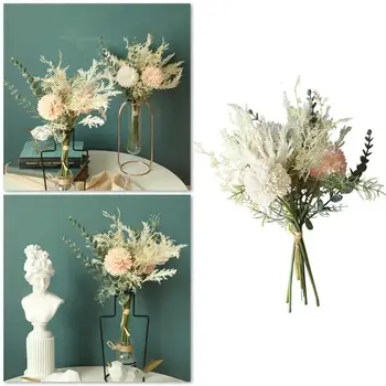 1 Kup 38 cm Umetno Cvetje Svile Peony Mini Poročni Šopek rož Hydrangea za Domačo zabavo Dekoracijo Notranjih