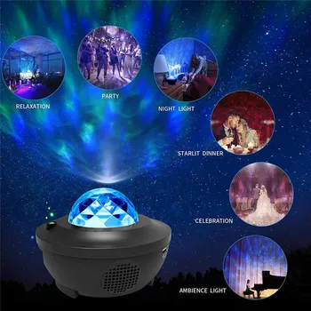 Bluetooth Glasbe Led Projekcija Lučka Daljinski Upravljalnik Bluetooth, Wifi Smart Star Projektor Svetlobe Led Zvezdnato Nebo Projekcija Svetlobe