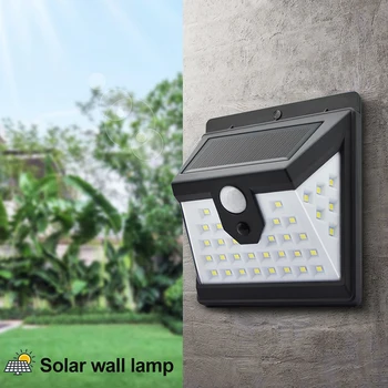 40 LED Solar Powered Stenska Svetilka Sončne Svetlobe 3 Načini, S solarnimi 120 Stopinj PIR Indukcijske Kota Vrt Poti, cestna luč