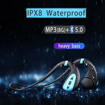 Q1 Kostne Prevodnosti Bluetooth Slušalke 8G IPX8 Nepremočljiva Predvajalnik Glasbe MP3, Plavanje, Potapljanje HD Športne Slušalke 15 Dni Pripravljenosti