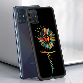 Silikonsko Ohišje za Samsung Galaxy A71 A51 A41 A21 A31 A72 A91 A12 A21s A21 A11 A01 5G Črni Pokrov Coque Sončnično