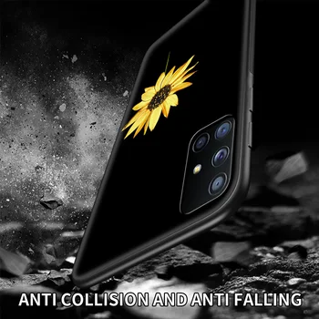 Silikonsko Ohišje za Samsung Galaxy A71 A51 A41 A21 A31 A72 A91 A12 A21s A21 A11 A01 5G Črni Pokrov Coque Sončnično