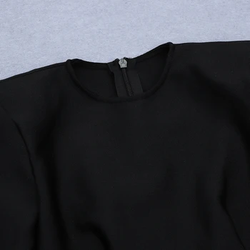 2021 Nov Prihod Modni Slog Črna Vijolična Mozaik Dolg Rokav Bodycon Stranka Povoj Obleko Vestidos