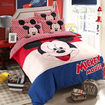 Nova Risanka Mickey Mouse Posteljnine Komplet Disney Minnie Miško Winnie The Pooh twin Polno Kraljica Rjuhe Kritje Posteljo Stanja Prevleke 3/4pcs